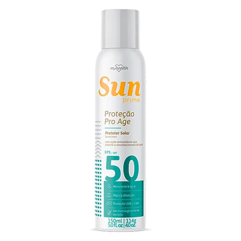 Protetor Solar Spray Aerosol 50 Fps Sun Prime My Health 150ml