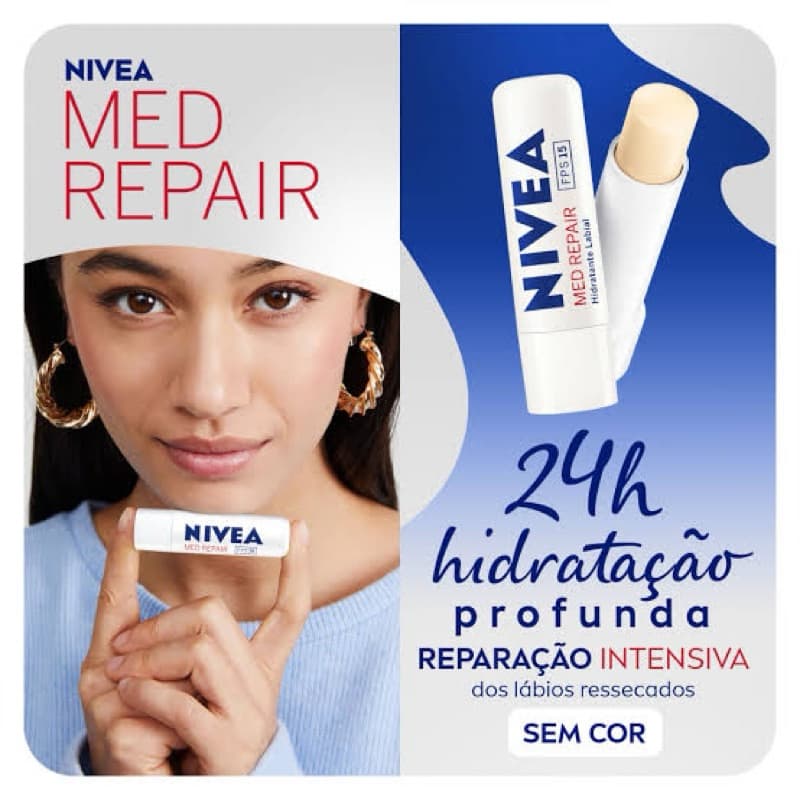 Protetor Labial Nívea Med Repair sem cor