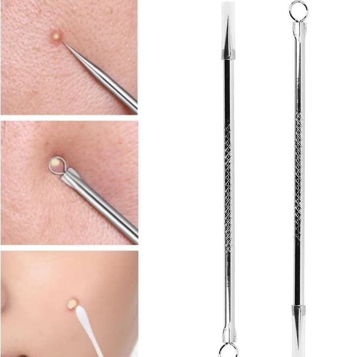 Extrator de Cravos Cureta Profissional Aço Inox Extrator Removedor Inox Cravo Espinha Agulha
