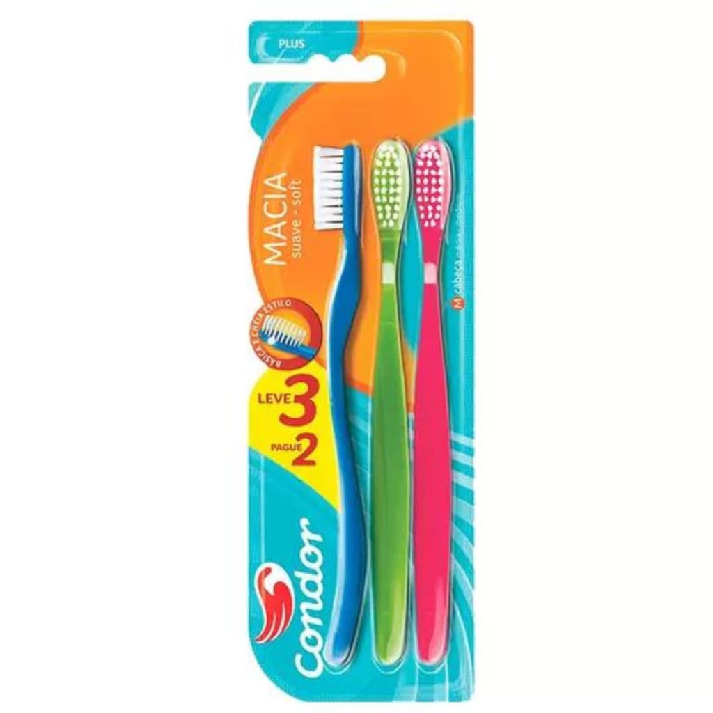 Escova de Dente Condor Leve 3 Pegue 2 escova ultra macia