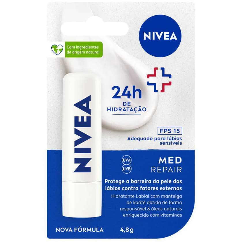 Hidratante Labial Protetor Nivea FPS15 Med Repair 4,8g
