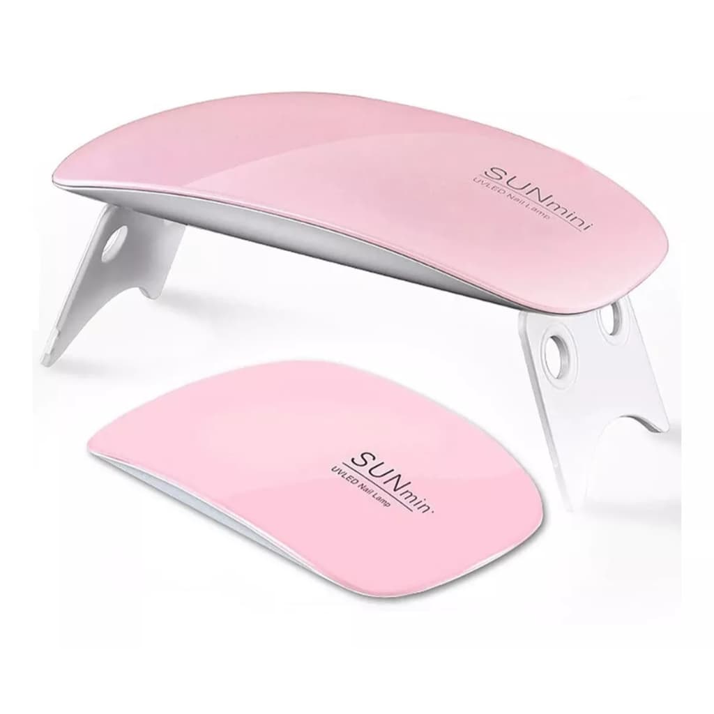 Mini Cabine Forno Secador Esmalte Led Rápida Led Uv Cor Rosa/Branco 110V/220V