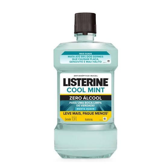 Enxaguante e antiseptico Bucal Listerine Leve 1500 Pague 750ML COOL MINT SEM ALCOOL