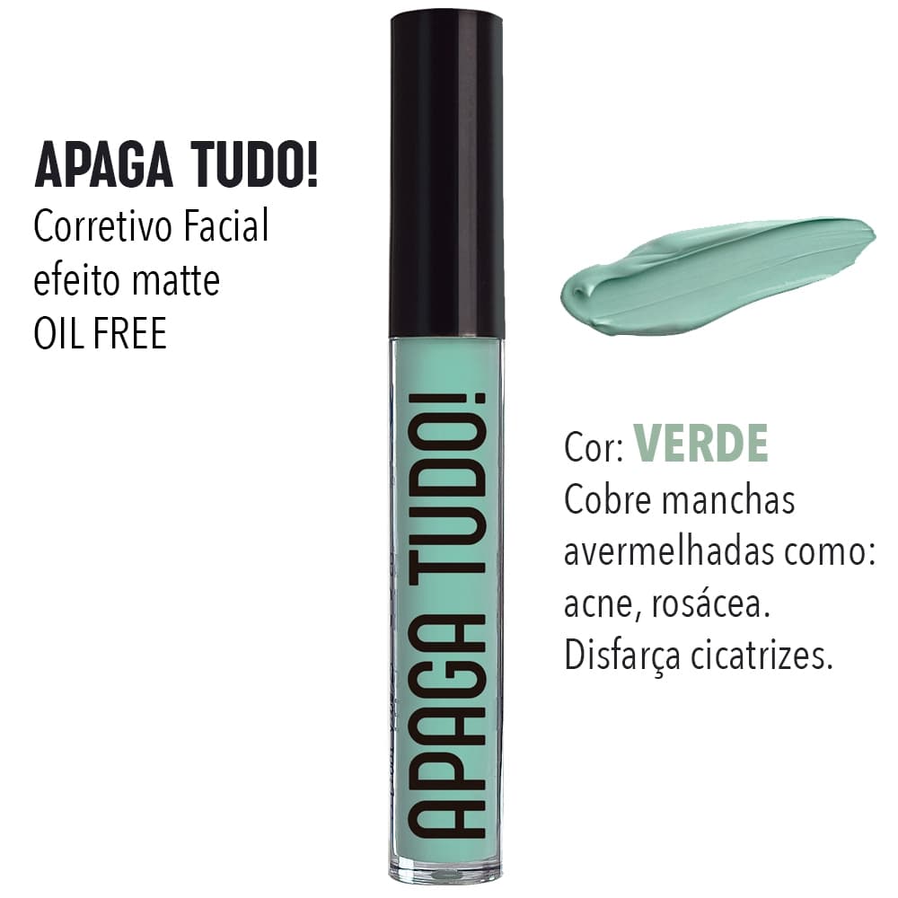 Corretivo Facial Líquido Apaga Tudo! Koloss - Verde