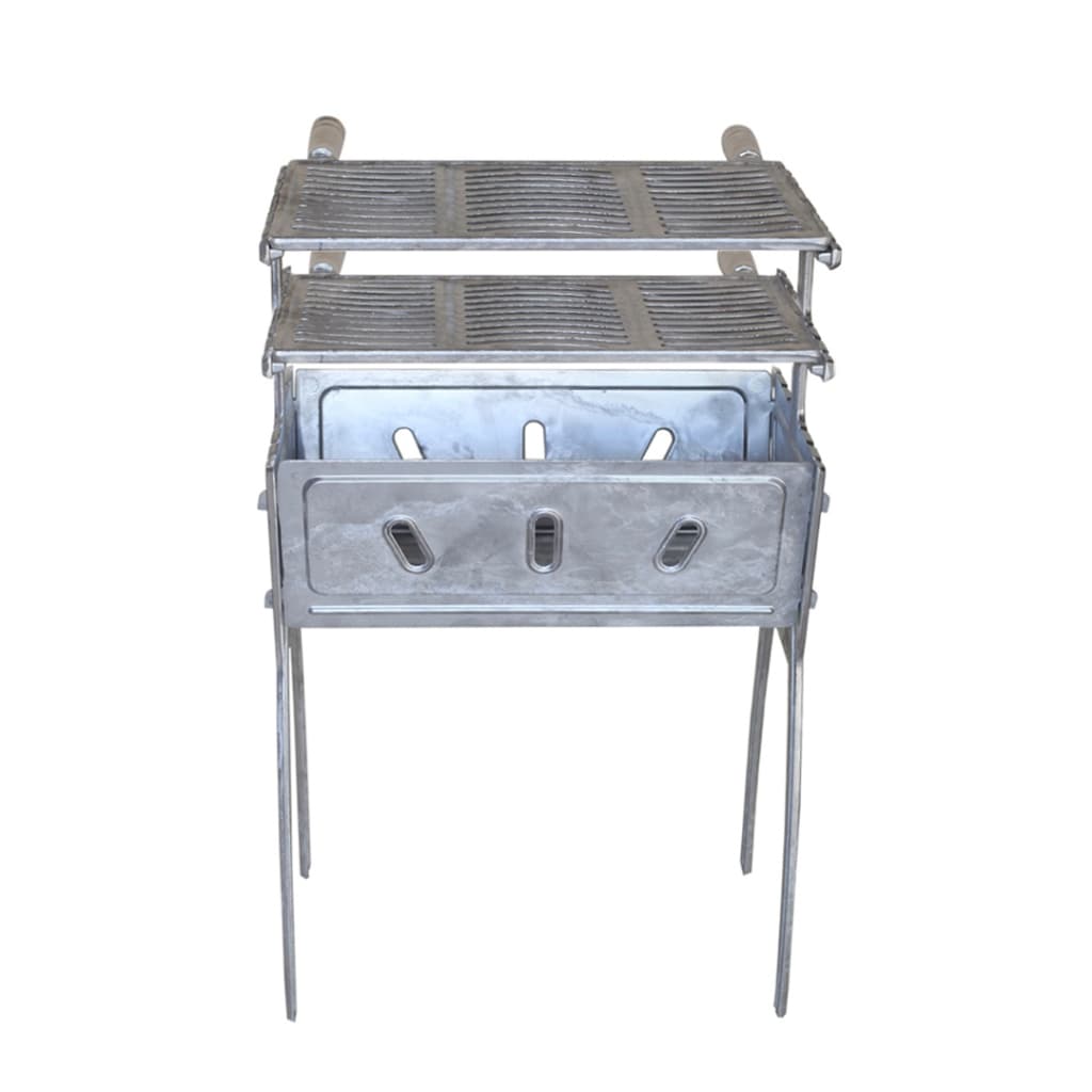 Churrasqueira desmontável alumínio batido com grelha extra (2 grelhas)