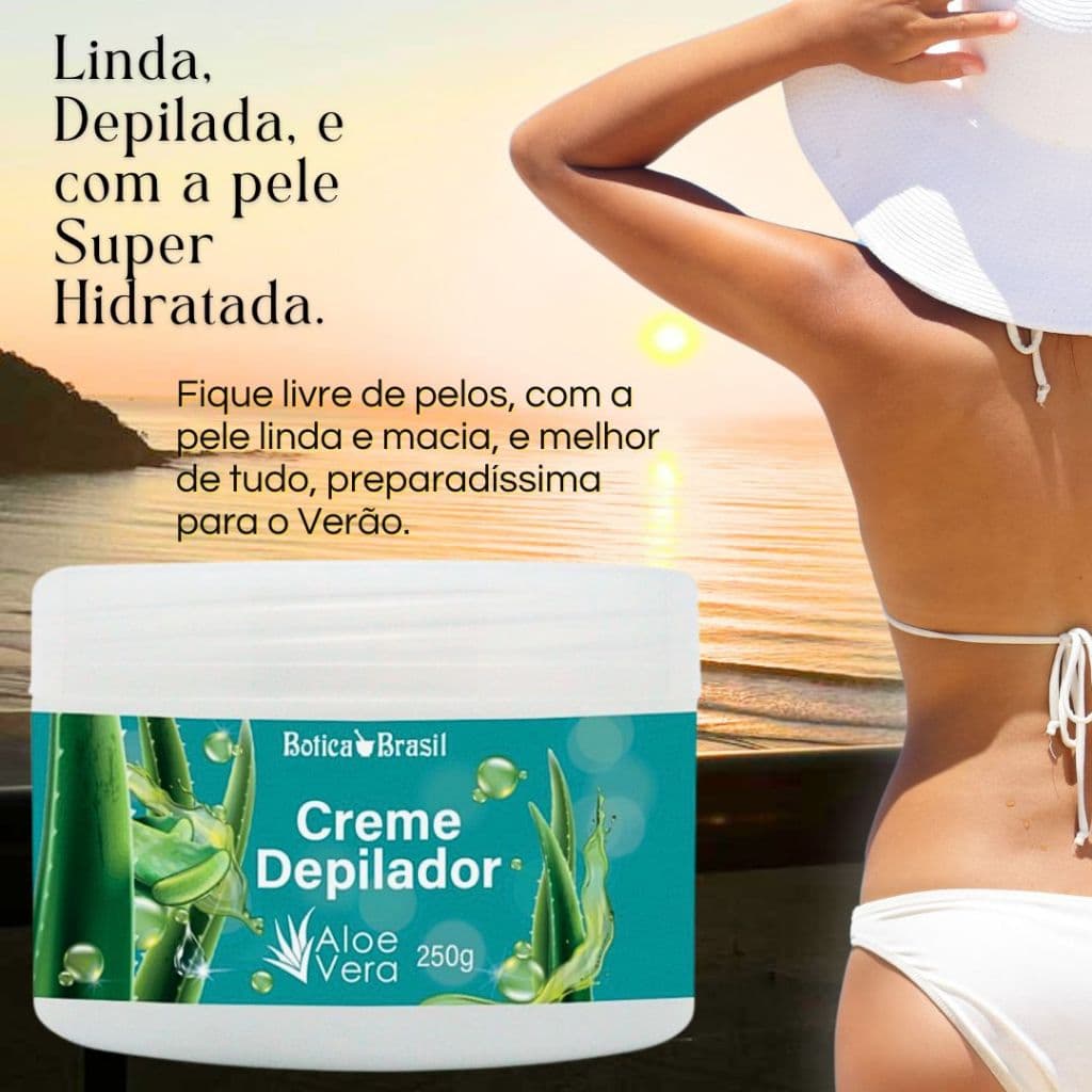 Depilação Creme  Depilatório Tórax Perna Axila Virilha Creme Depilador Aloe Vera Botica Brasil 250g