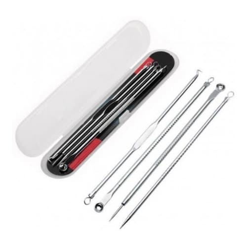 Extrator Cureta Espremedor Inox Poros Acne  Profissional Limpeza de Pele Cureta Removedor de Acne