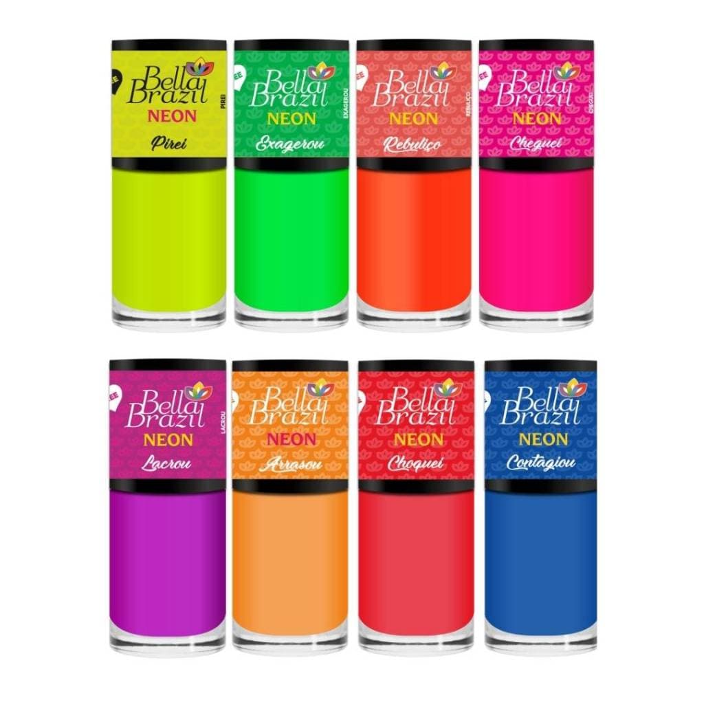 Esmalte Bella Brazil NEON Brilha na Luz Negra - Super Pigmentado 9ml