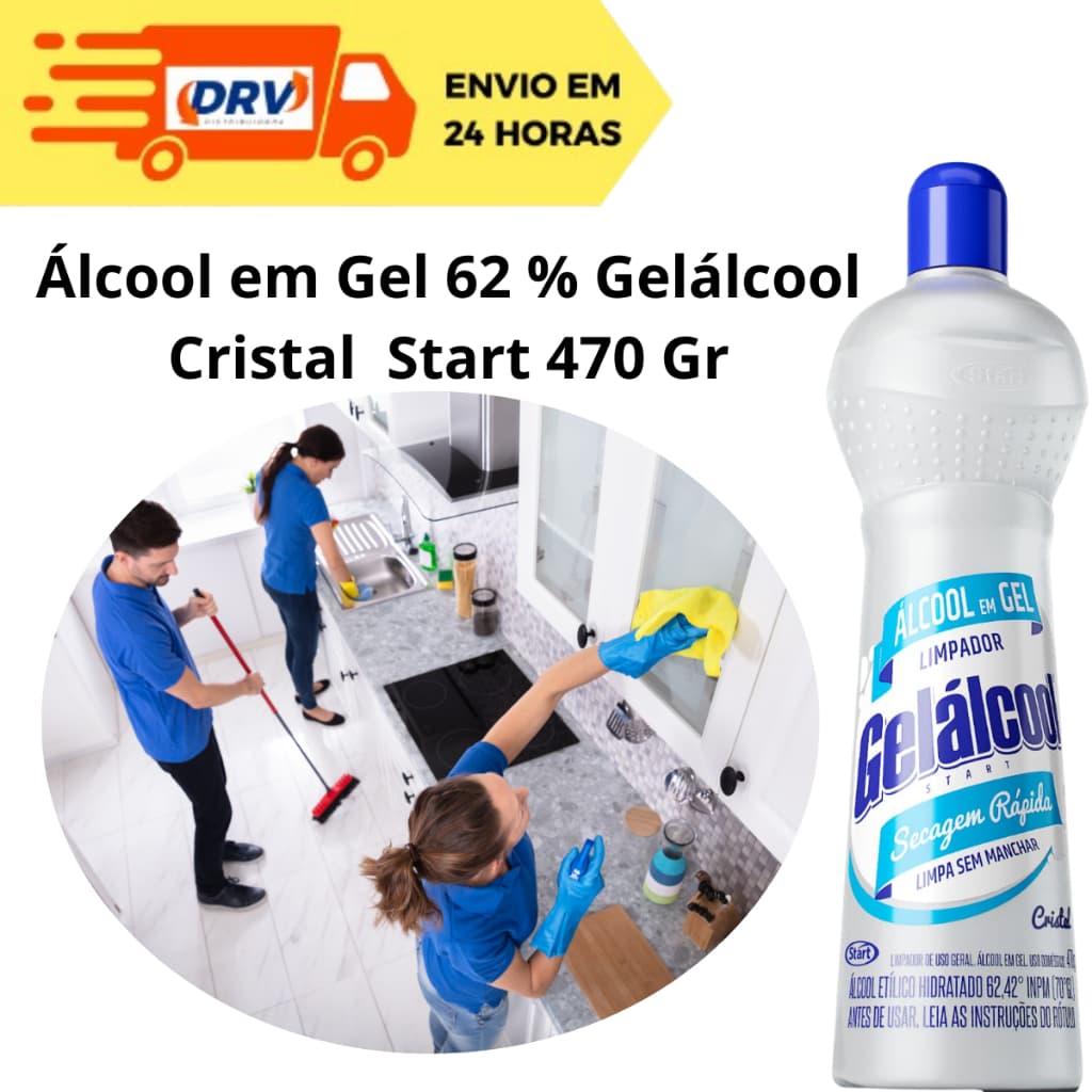 Álcool Gel Gelálcool Start 62,42 % 470 Gr - Álcool em Gel Star- Álcool em Gel - Limpador Álcool Gel