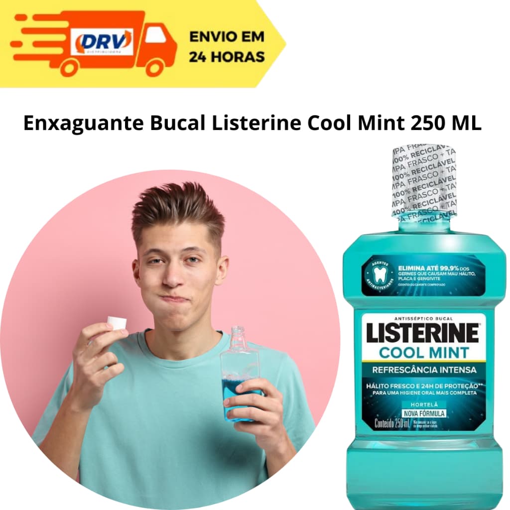 Enxaguante Bucal Listerine Cool Mint 250 ML - Enxaguatório Bucal Cool Mint 250 ML - Cool Mint 250 ML