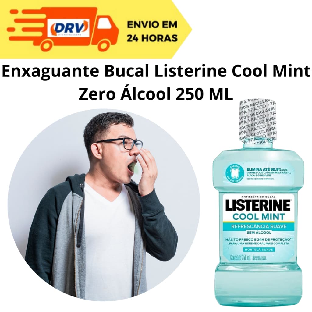 Enxaguante Bucal Listerine Zero Álcool 250 ML - Exaguante Bucal Listerine Sem Álcool - Listerine