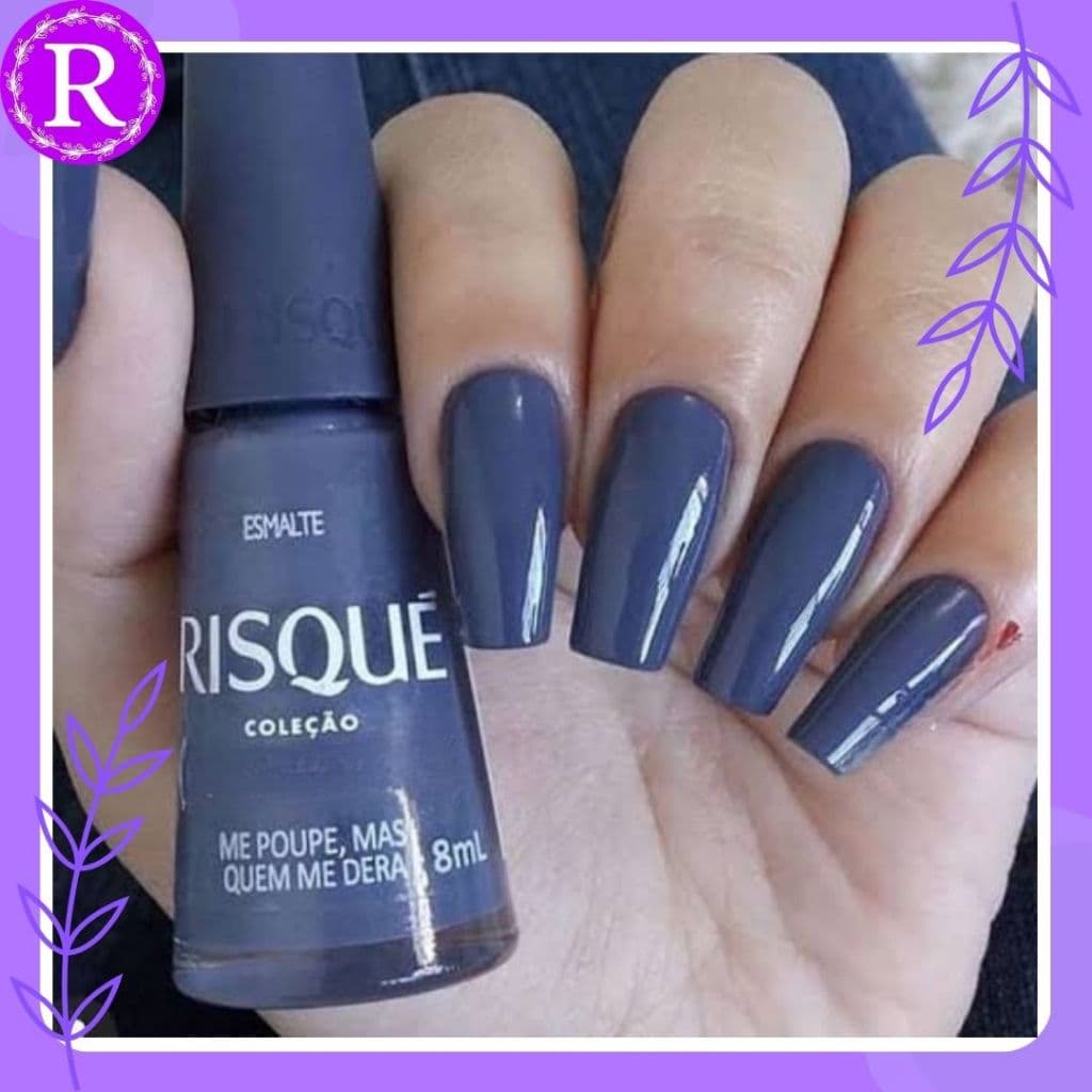 Esmalte Risqué Me Poupe Mas Quem Me Dera Azul Cremoso 8ml Hipoalergênico - azul escuro.