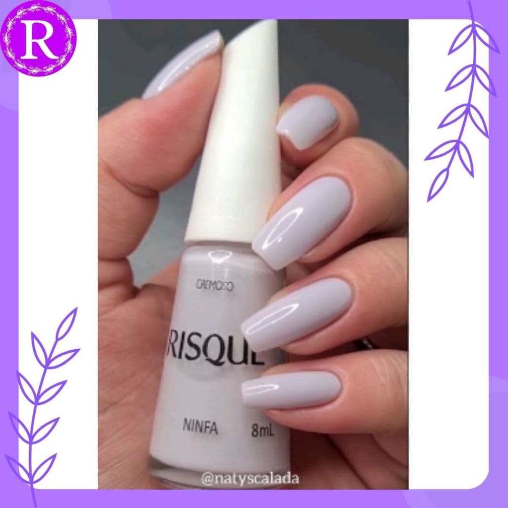 Esmalte Risqué Ninfa Roxo Cremoso 8ml Hipoalergênico - roxo claro, lilás.