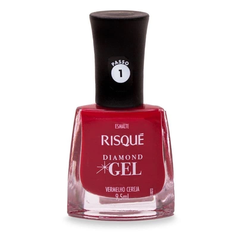 Esmalte Risque Diamond Gel Vermelho Cereja 9,5ml