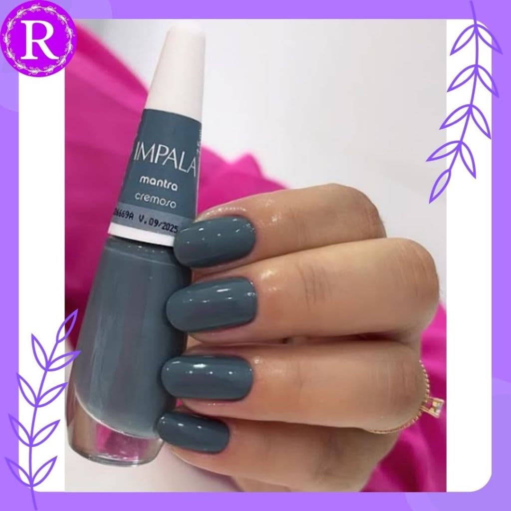 Esmalte Impala Mantra Coleção A Cor Da Sua Moda Cremoso 7,5ml - azul, azul escuro.