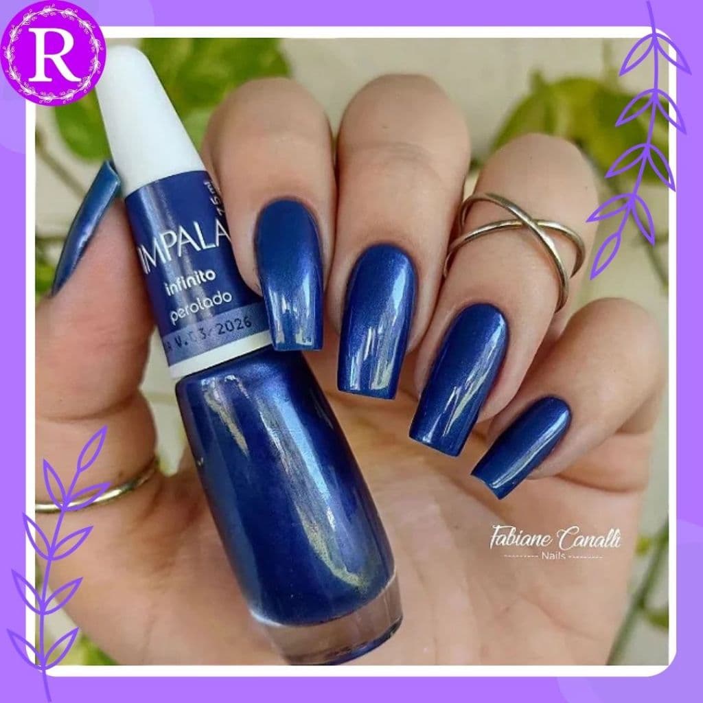 Esmalte Impala Infinito Coleção A Cor Da Sua Moda Perolado 7,5ml - azul, azul perolado, azul escuro.