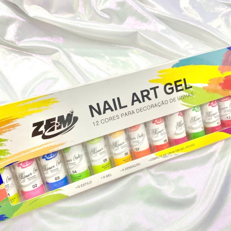 Esmalte LINER NEON Liner Nail Art 3D Decorativo Zem Liner Gel NEON HM-0578