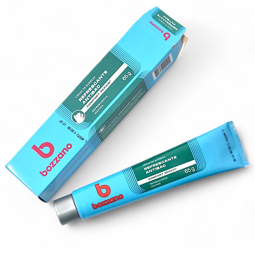 Bozzano Creme de Barbear Refrescante Antibac - Hidratação e Proteção Antibacteriana para um Barbear Perfeito