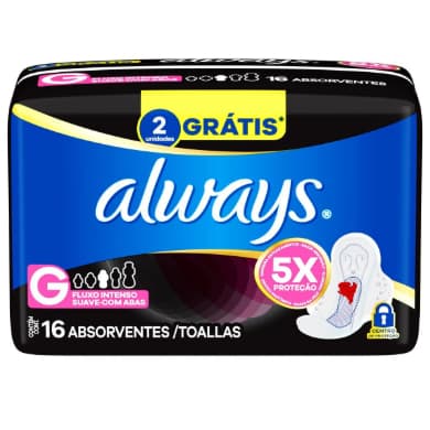 Absorvente Always Noturno Tamanho G Suave 16 Unidades