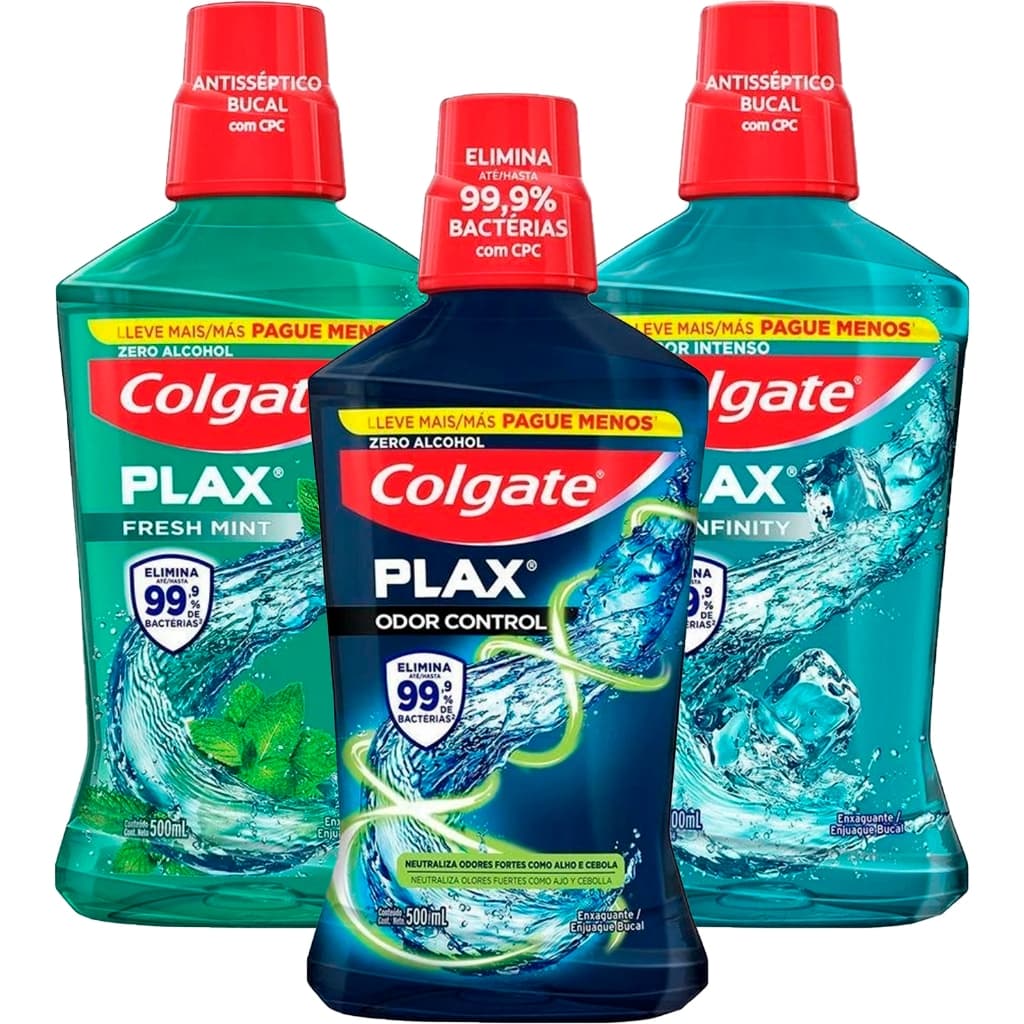 Enxaguante Bucal Colgate Plax Leve 500ml Pague 350ml