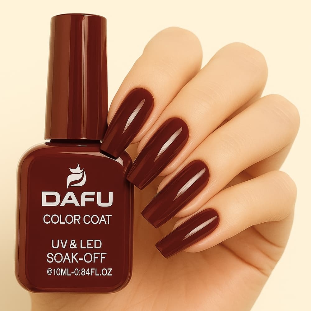 Esmalte Marrom em Gel Dafu 10ml Esmalte em gel Marrom café avermelhado esmalte marrom chocolate M068