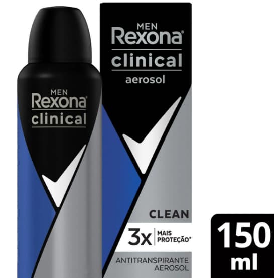 Desodorante Masculino Rexona Men Clinical Clear Aerosol 150 ml