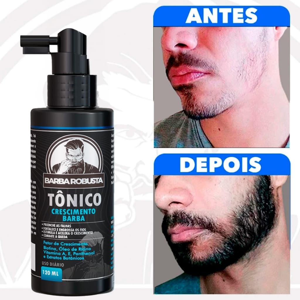 Tônico para Crescimento de Barba - Biotina e Óleo de Rícino