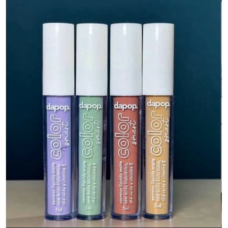 Corretivo Colorido Dapop Lilás, Verde, Amarelo e Salmão