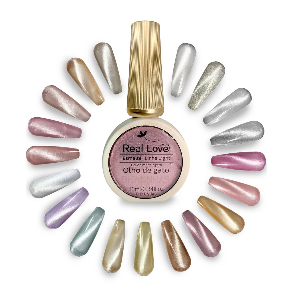 Esmalte Em Gel Refletivo Glitter Olho De Gato 10ml Real Love