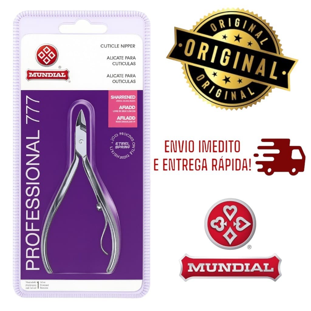 Alicate Cutícula Mundial 777 Profissional Inox Original esterilizável em autoclave