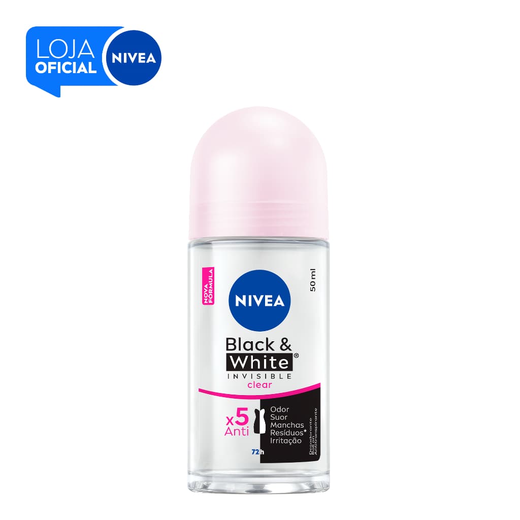 NIVEA Desodorante Roll-on Black & White INVISIBLE Clear 50ml