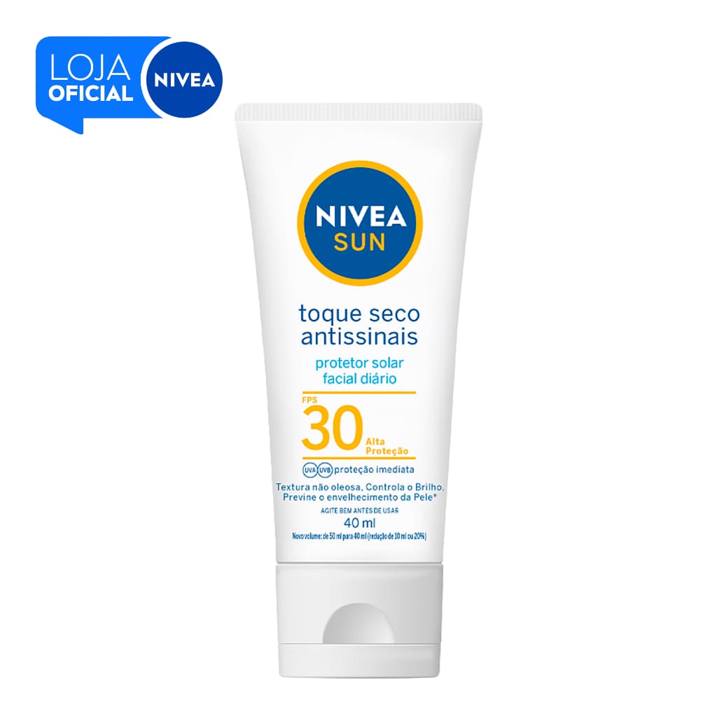 NIVEA SUN Protetor Solar Facial Toque Seco Antissinais FPS30 40ml