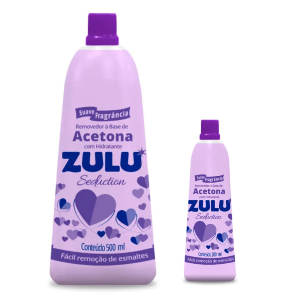 Removedor de Esmalte a Base de Acetona Zulu Seduction C/ Hidratante Fragância Suave