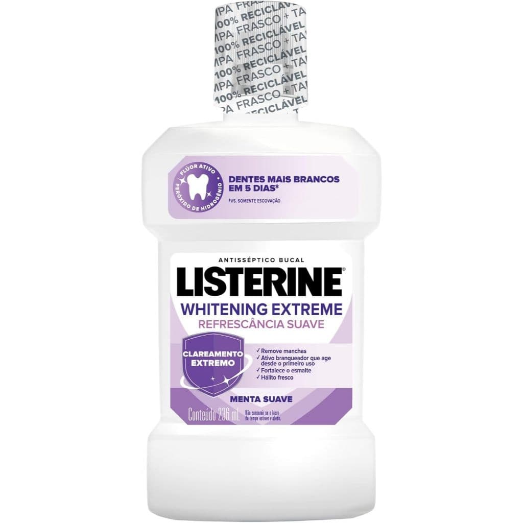 Enxaguante Bucal Listerine Whitening Extreme Clareador Dental 236ml
