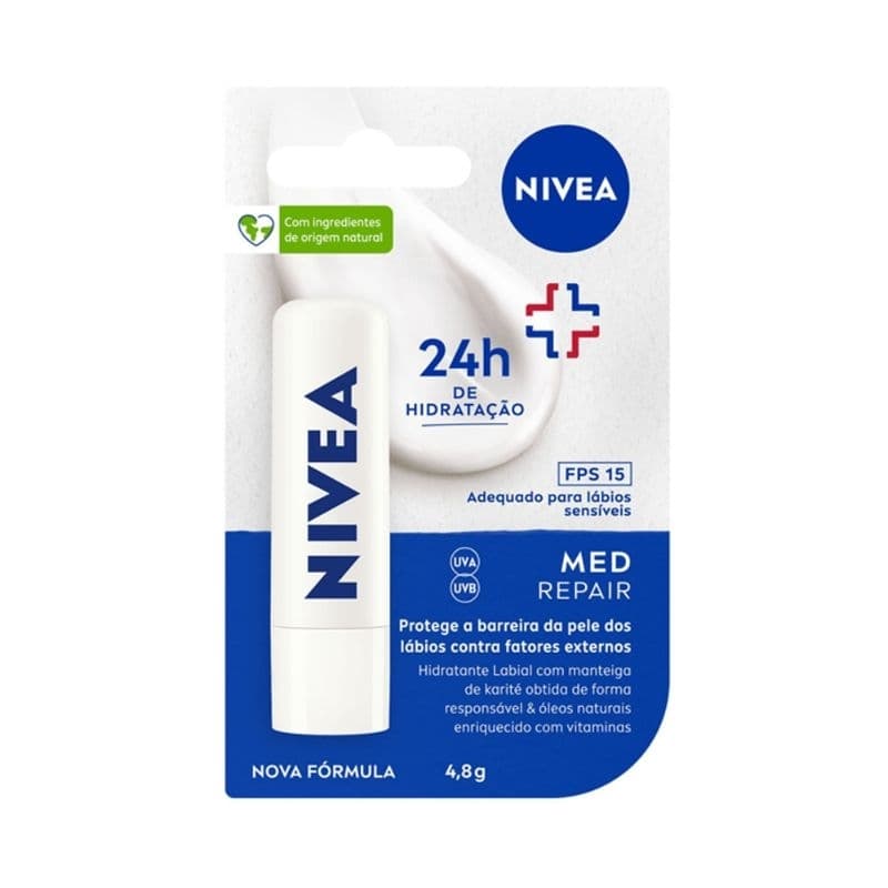 Hidratante Labial Protetor Nivea FPS15 Med Repair 4,8g