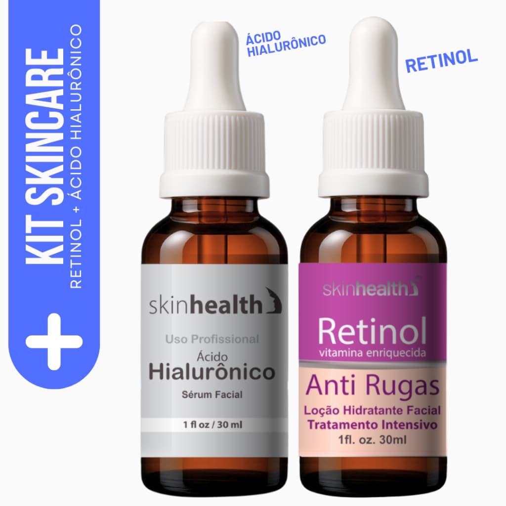 Retinol + Ácido Hialurônico Sérum Anti Rugas e Hidratante Facial 30ml + Colágeno e Renovação Celular