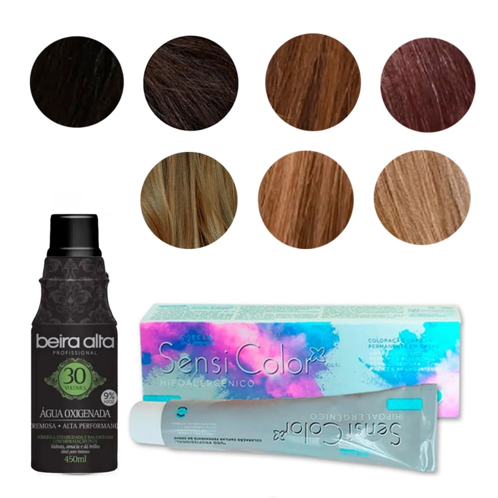 Tinta Sensi Color Alergoshop + Água Oxigenada 30 Volumes