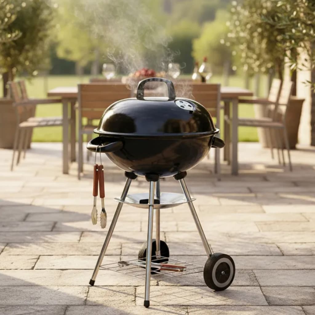 Churrasqueira À Bafo Com Rodas Texas Americana Esmaltado Nautika