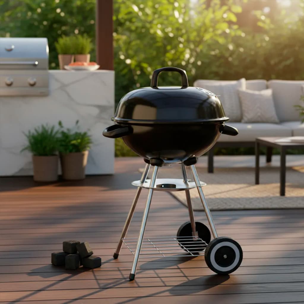 Churrasqueira À Bafo Com Rodas Texas Americana Esmaltado Nautika