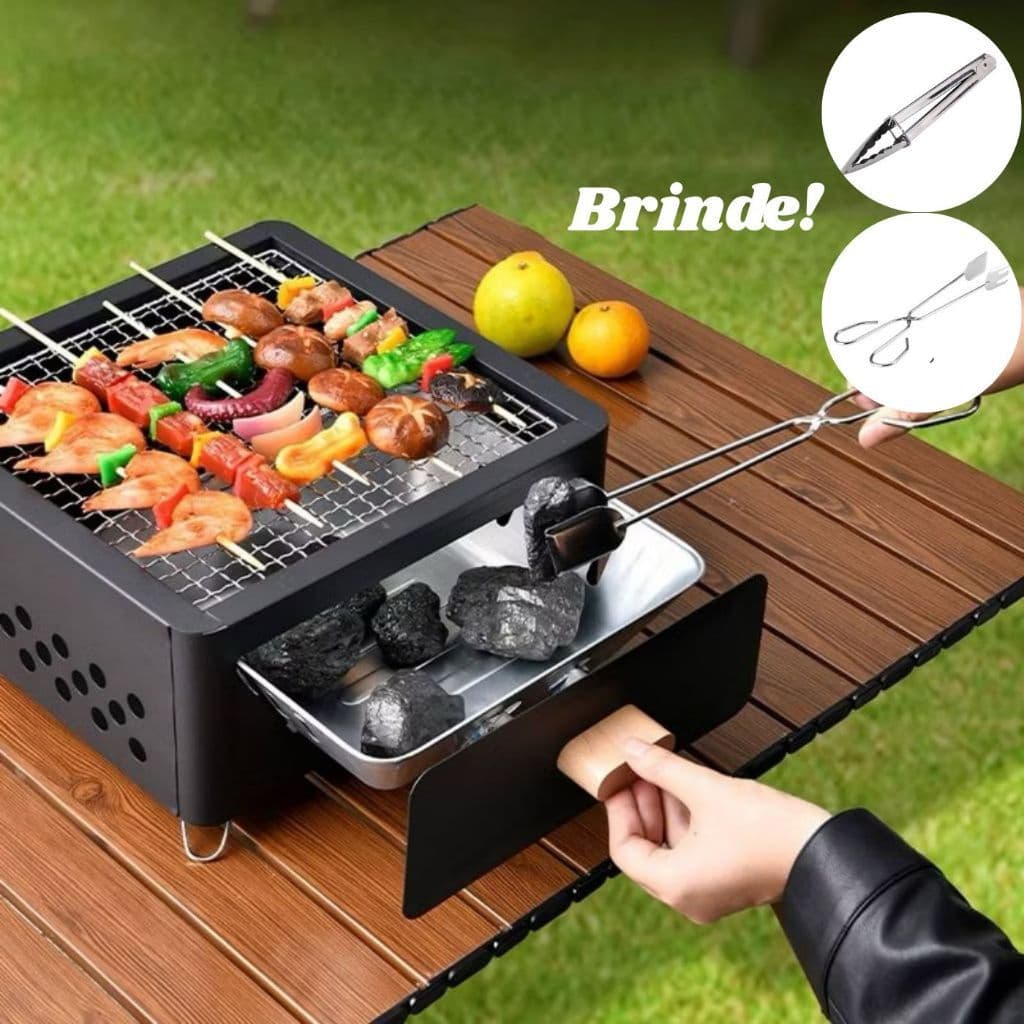 Mini Churrasqueira Portátil Ferro A Carvão Com Pés Churrasqueira À Carvão Portátil Ferro / Acampamentos / Churrasco