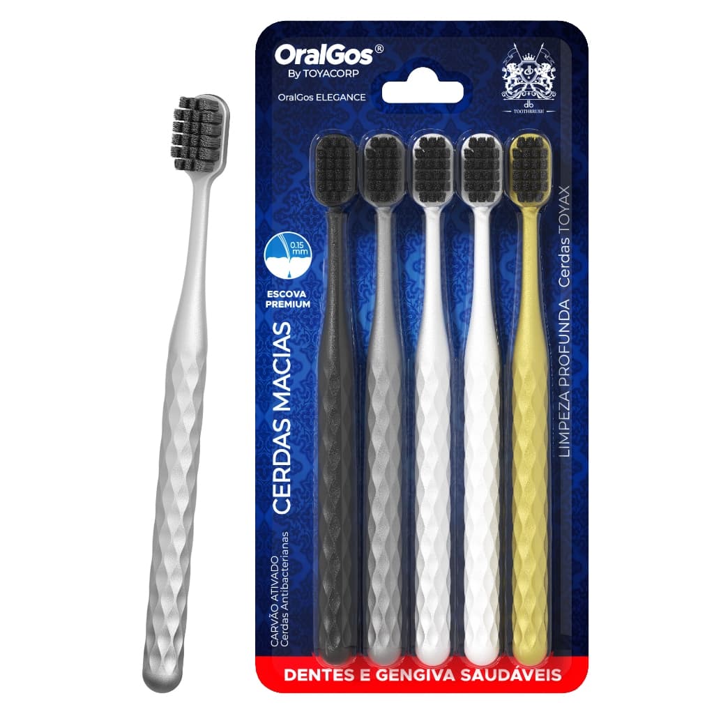 Oralgos Escova Dental Premium, 5 Unidades, Cerdas Macias - Presente Familiar
