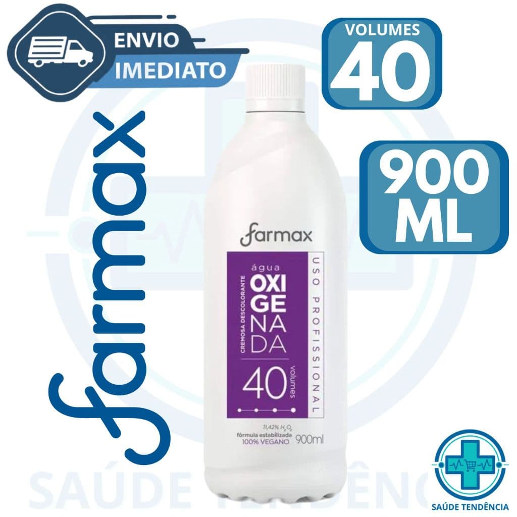 Água Oxigenada Cremosa 40 Volumes Farmax 900ml Descolorar Cabelo
