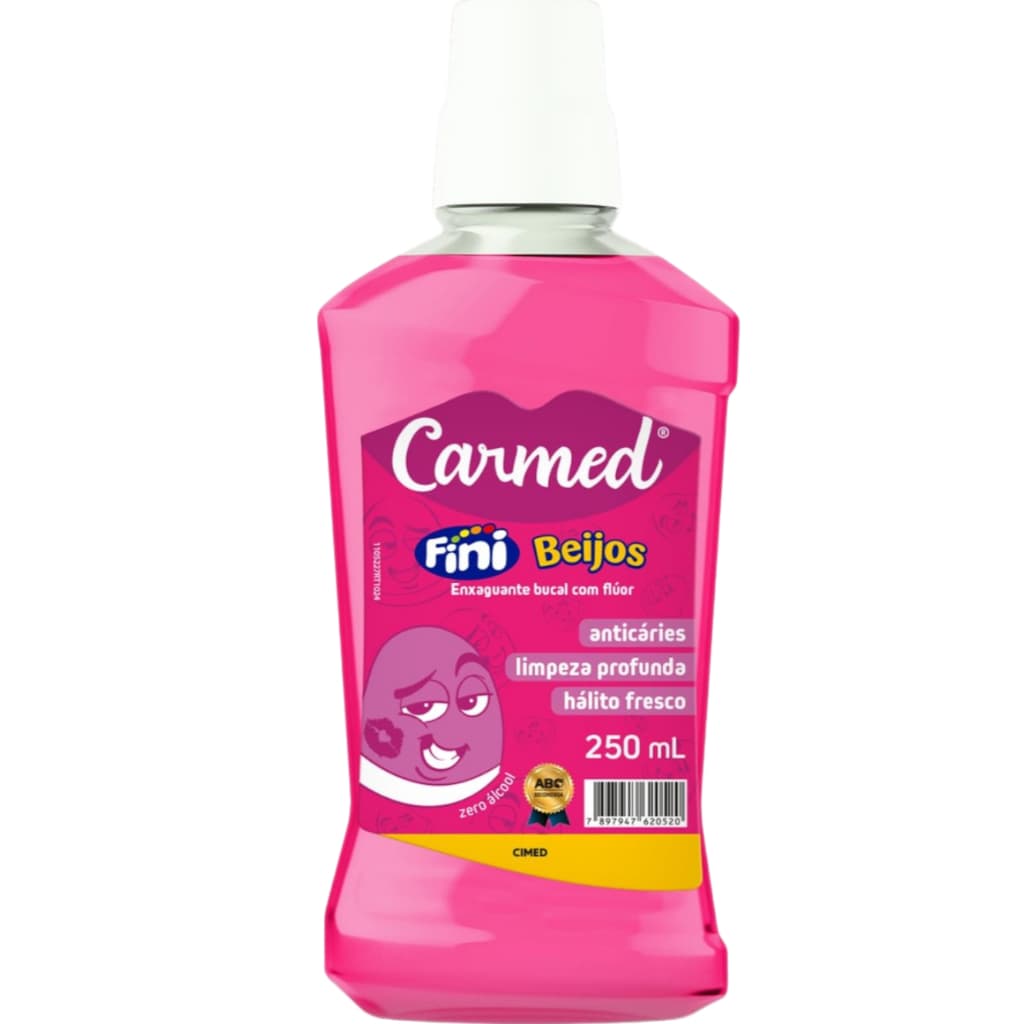 ENXAGUANTE BUCAL CARMED FINI BEIJOS 250ML COM FLUOR