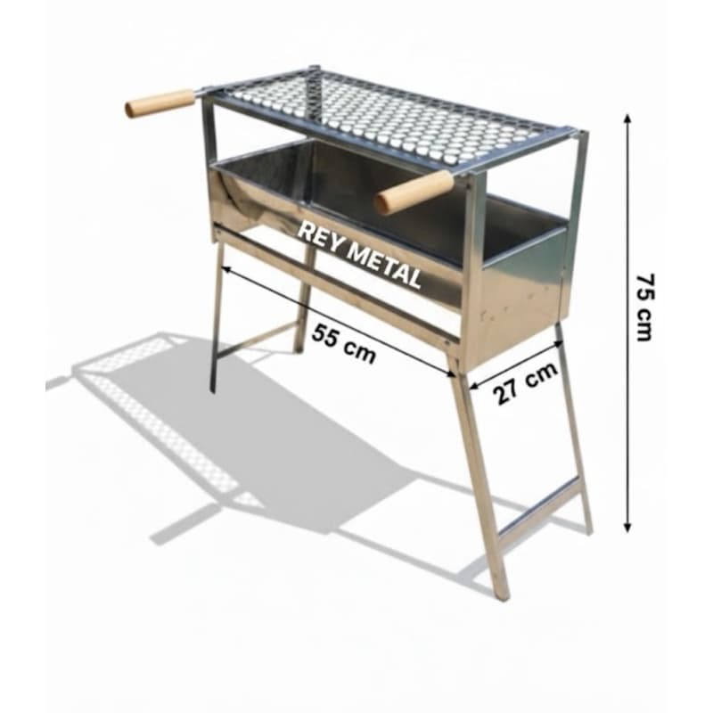 churrasqueira grande portátil inox galvanizada dobrável camping pesca