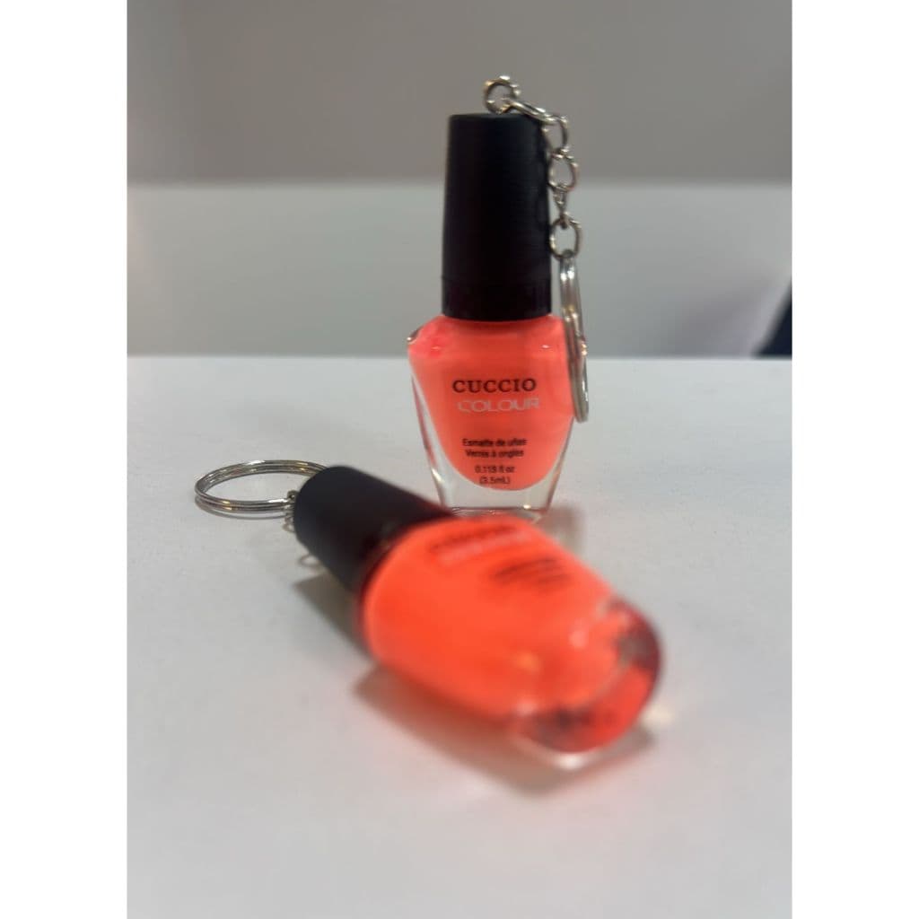 2 Chaveiros Esmalte/Chaveiro Miniatura Esmalte CUCCIO COLOUR Laranja Neon Decoração Bolsa/Chaves (Brinde/Lemb