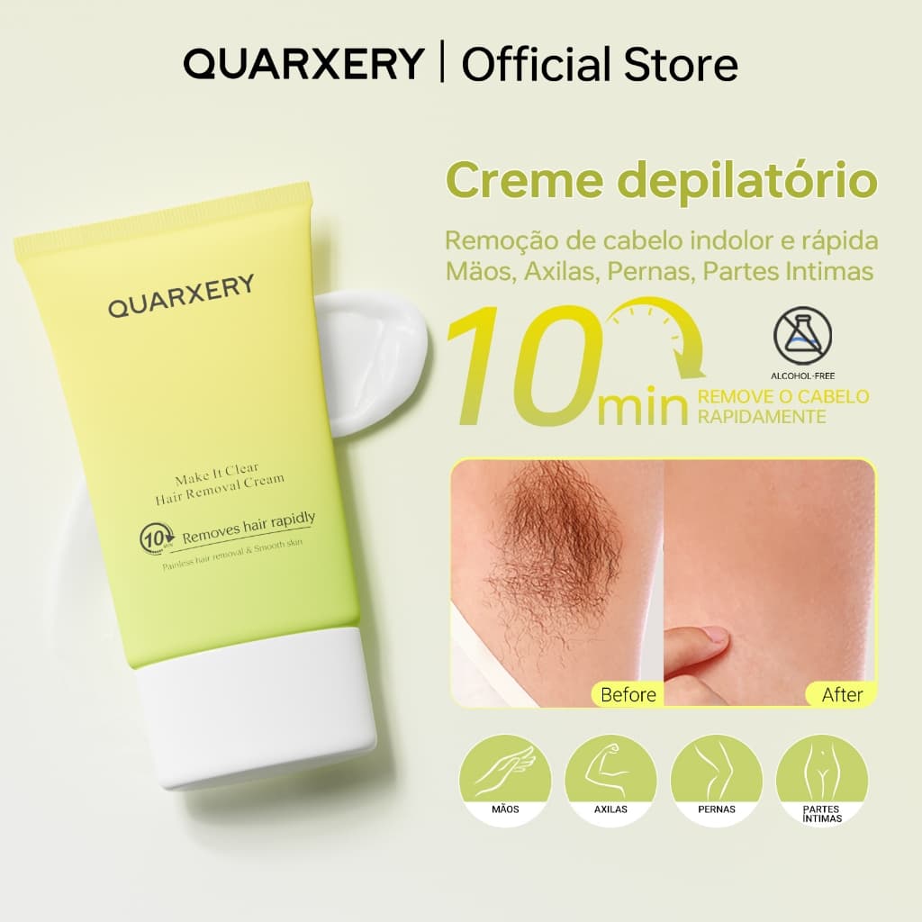 QUARXERY Creme Depilatório Corporal  Suave Depilação para Corpo Pernas Axilas Virilhas