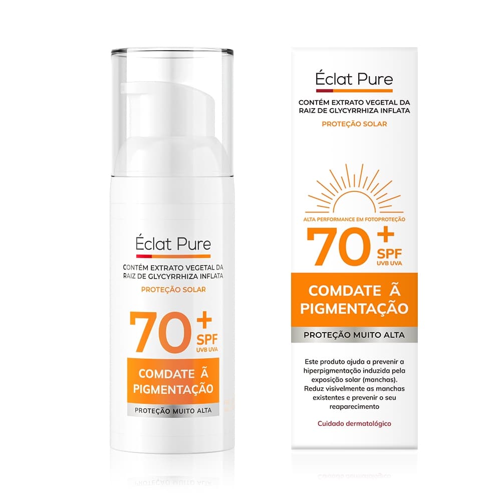 Éclat Pure protetor solar facial pele oleosa  FPS50/70 Oil Control Hidratante Toque Seco Antissinais protetor solar 50ml