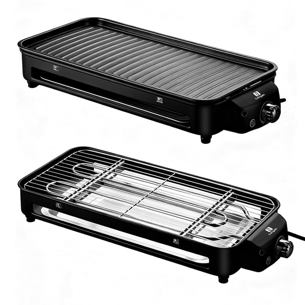 Churrasqueira Elétrica 1500W 220V 127V Desmontável Panelas Multifuncionais Portátil Superfície Antiaderente Cerâmica