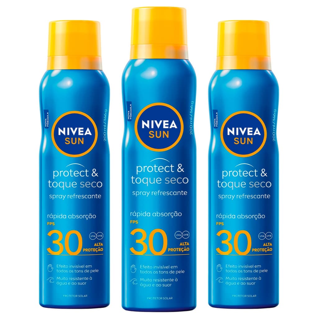 NIVEA SUN Protetor Solar Spray Protect & Toque Seco FPS 30 200ml