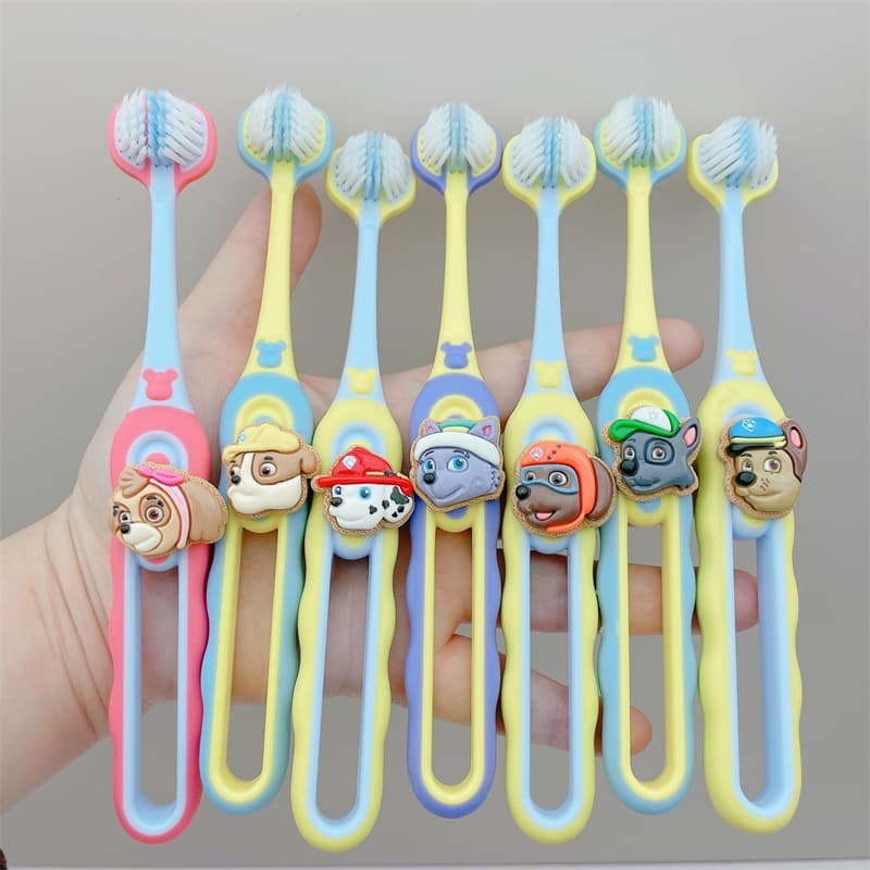 Paw Patrol Escova de dentes infantil com cerdas macias fofas de 1 a 6 anos a 14 anos de idade Escova de dentes para bebê
